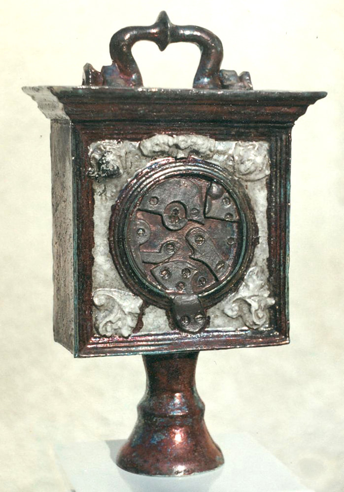 Antique Clock - 43x25x13cm, raku stoneware, 1000°C, 2002